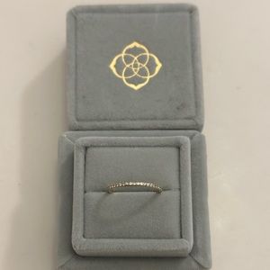 Kendra Scott Angelina 14k Yellow Gold Band Ring in White Diamond - size 6